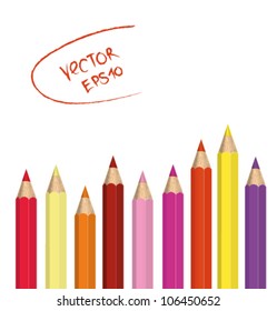 Colored pencils set with warm tint