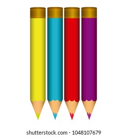 colored pencils with the tip down