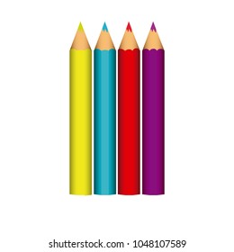 colored pencils with the tip facing up