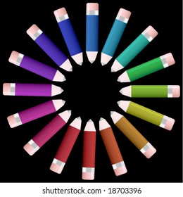 Colored pencils in vector