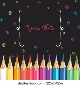 Colored pencils vector.