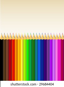 Colored pencils, vector background