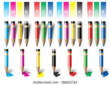 Colored pencils. Vector Illustration