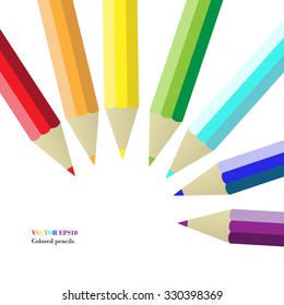 Colored pencils. Vector illustration.
