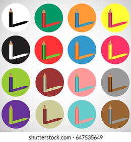 colored pencils Vector illustration