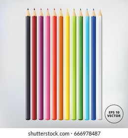 Colored pencils vector illustration 