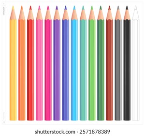 Colored pencils. Vector illustration. Fill and stroke.