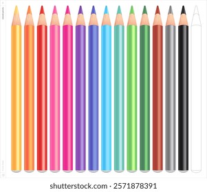 Colored pencils. Vector illustration. Fill and stroke.