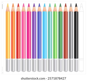 Colored pencils. Vector illustration. Fill and stroke.