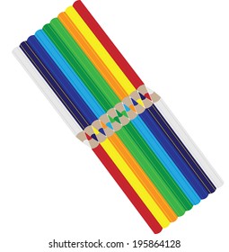 colored pencils vector illustration isolated on white 