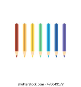 Colored pencils vector image. Stationery and supplies illustration.