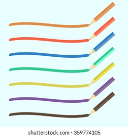 Colored pencils vector. Marker pens icon