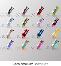 colored pencils for web - sites, can be used for backgrounds