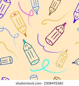 colored pencils.seamless vector pattern.cute gentle attractive pattern for scrapbooking,knitwear,wallpaper,