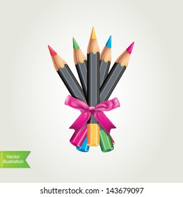 Colored Pencils.Vector Illustration.