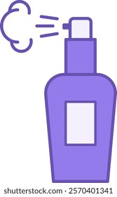 Colored Perfume Icon. Vector Illustration. Perfume Bottle with Dispenser. Spraying Aroma, Cosmetics. Fashion Concept