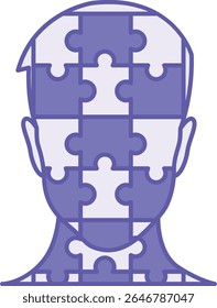 Ícone de personalidade colorida. Ilustração de vetor. Caractere Que Torna Uma Pessoa Única. Individualidade, Puzzle Cara. Psicologia do Conceito