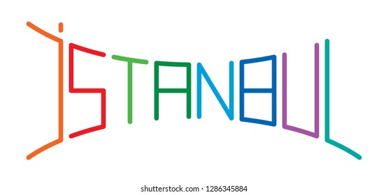 colored perspective istanbul word vector