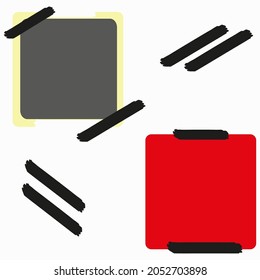 Colored photo frame icon. Black wall sticker. Vintage empty snapshot. Modern style. Vector illustration. Stock image. EPS 10.