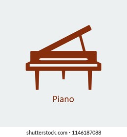 Colored Piano icon. Musical symbol. Silhouette vector icon