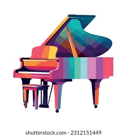 colored piano musical instrument icon isolated