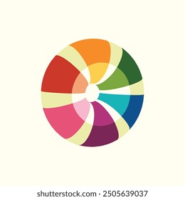 Colored Pie Charts and Ring Infographics Design Template