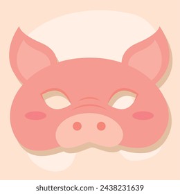 Colored pig carnival mask Festival Vector illustration