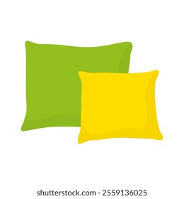 colored pillow, flat vector illustration of cushion isolated on white background