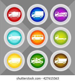 Colored Pin Icon Transportation Sets