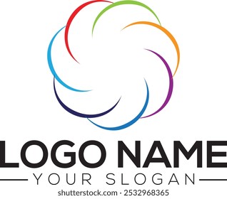 Colored pinwheel. Spinner stylized symbols and pinwheel logos recent vector templates for your personal business 