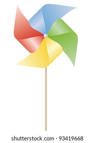 Colored pinwheel. Vector illustration. Freehand drawing.