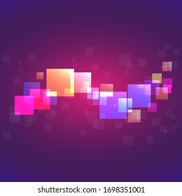 Colored pixel. Vector concept of network, background in color trend 2020, pink, purple and blue