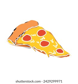 Colored pizza retro sketch Vector illustration