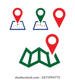 FARBIGE ORT-HINT-MAP-SYMBOLE