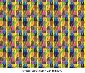 The colored plaid design is a beautiful background and useful for clothes, shirts, dress, wallpapers, fashion, garments or textile prints.
