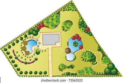 Colored Plan of Garden