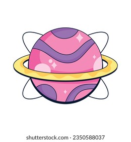 colored planet design over white