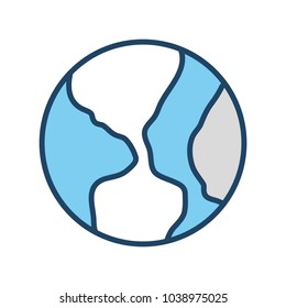colored planet  earth  vector illustration