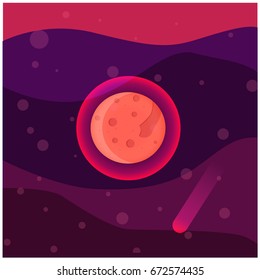 Colored planet with special sketch design