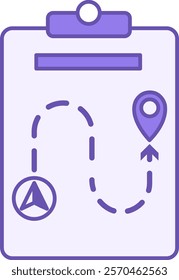 Colored Planning Icon. Vector Illustration. Cargo Movement Route, Delivery Service. Logistics Concept