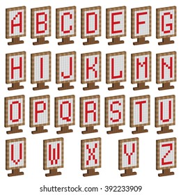 Colored plates with alphabet
