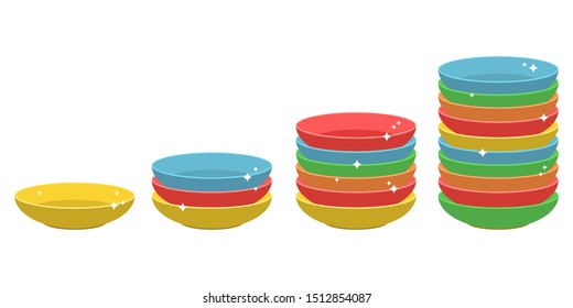 Colored plates vector design illustration isolated on white background
