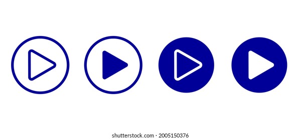 Colored play buttons set template.
Vector illustration.