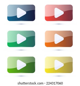 colored play icon for website  