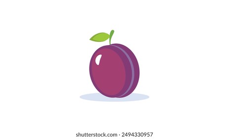 Colored plum icon on white background
