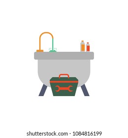 colored plumbing work illustration. Element of construction tools for mobile concept and web apps. Detailed plumbing work illustration can be used for web and mobile. Premium icon on white background