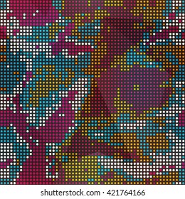Colored points seamless pattern