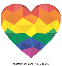 Colored polygonal heart