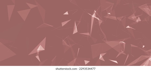 Colored polygonal space. Connection dots and lines structure. Digital background. Triangular futuristic business wallpaper. Data technology. 3d rendering. Vector Illustration