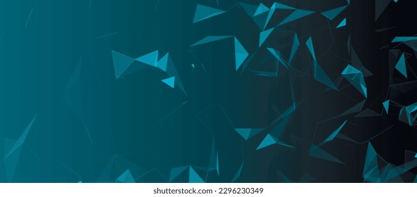 Colored polygonal space. Connection dots and lines structure. Digital background. Triangular futuristic business wallpaper. Data technology. 3d rendering. Vector Illustration
